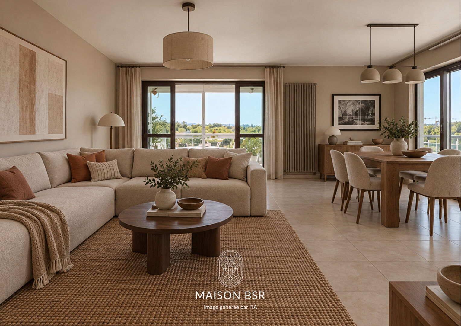 Bel Appartement Type 3 lumineux avec vue sur la Loire 80 m2 au 7 è étage avec parking et cave.